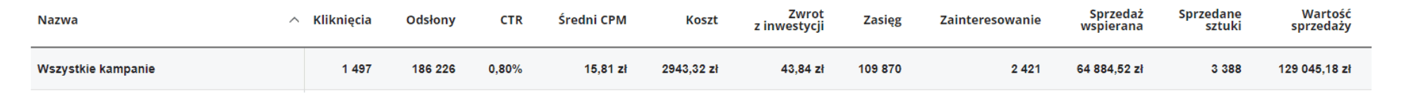 Wyniki reklamy graficznej